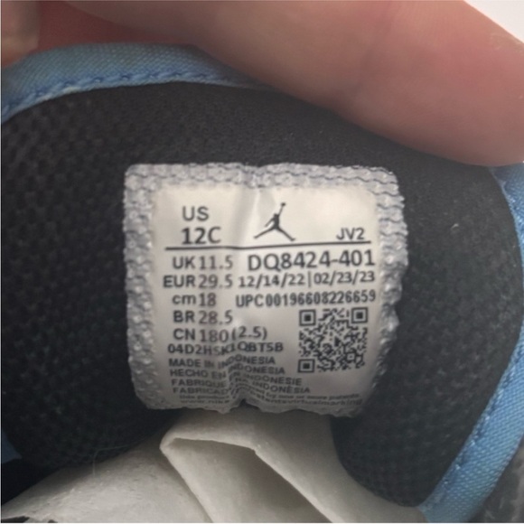 Jordan Kids Black and Light Blue Sneakers - Picture 5 of 5